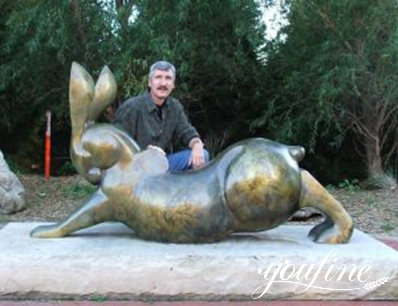 bronze rabbit statue for garden-YouFine Sculpture