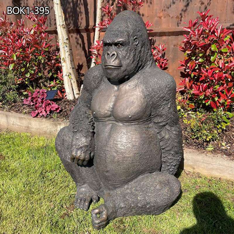 LifeSize Bronze Seated Gorilla Statue YouFine Sculpture