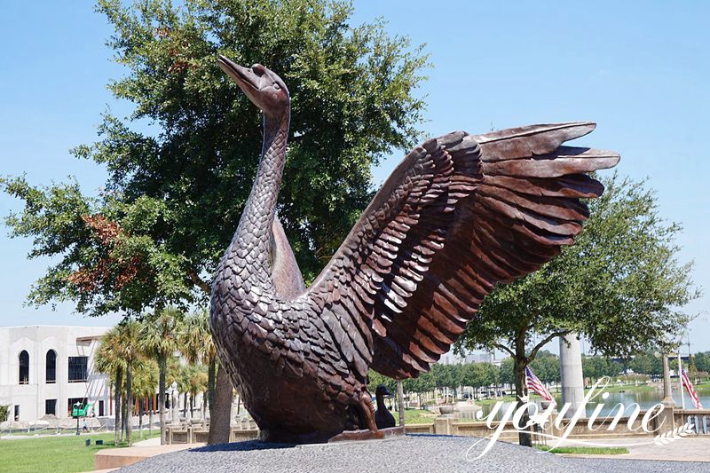 Outdoor Large Bronze Swan Statue Decor Supplier BOK1-400 - Bronze Animal Sculpture - 3