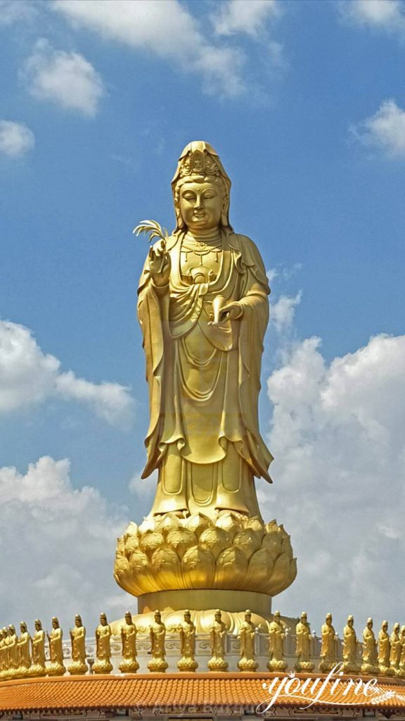 golden guanyin statue detail-YouFine Sculpture.