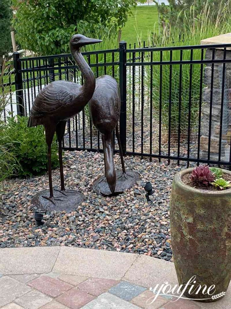 high-quality bronze crane statue-YouFine Sculpture