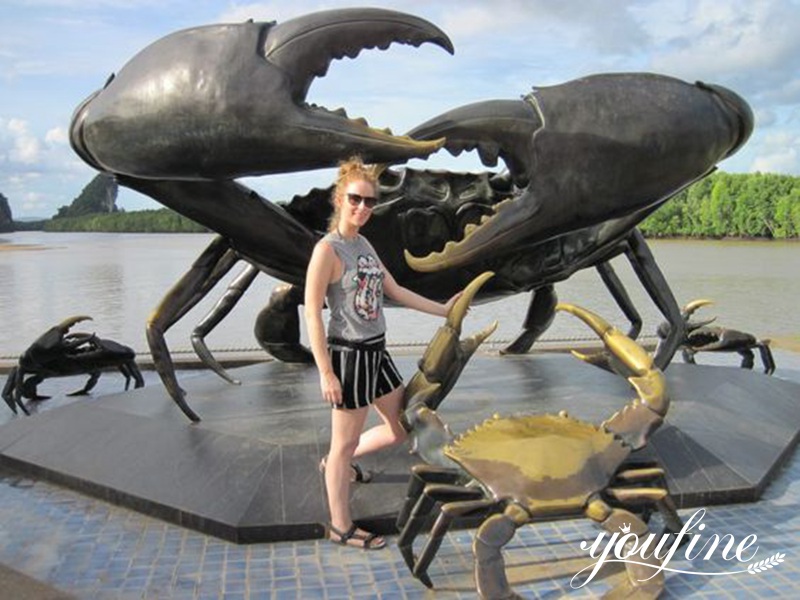 Stunning Giant Bronze Crab Sculpture Outdoor Decor Manufacturer BOK1-393 - Bronze Animal Sculpture - 3