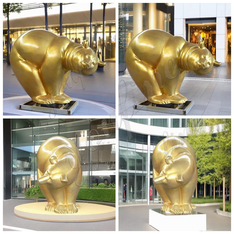 Life Size Modern Bronze Bear Sculpture Art Factory Price Outdoor Decor - Bronze Bear Statues - 2