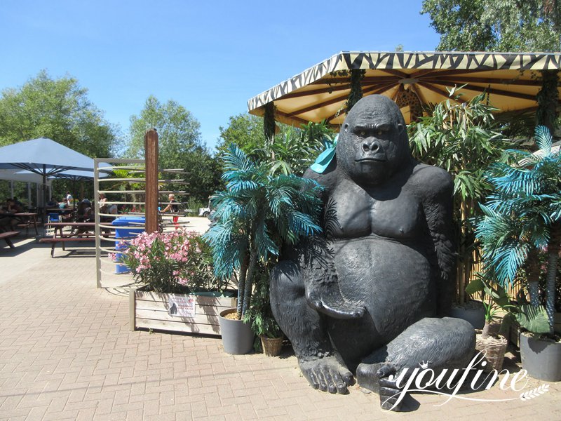 Life-Size Seated Bronze Gorilla Statue BOK1-395 - Bronze Monkey Statue - 15