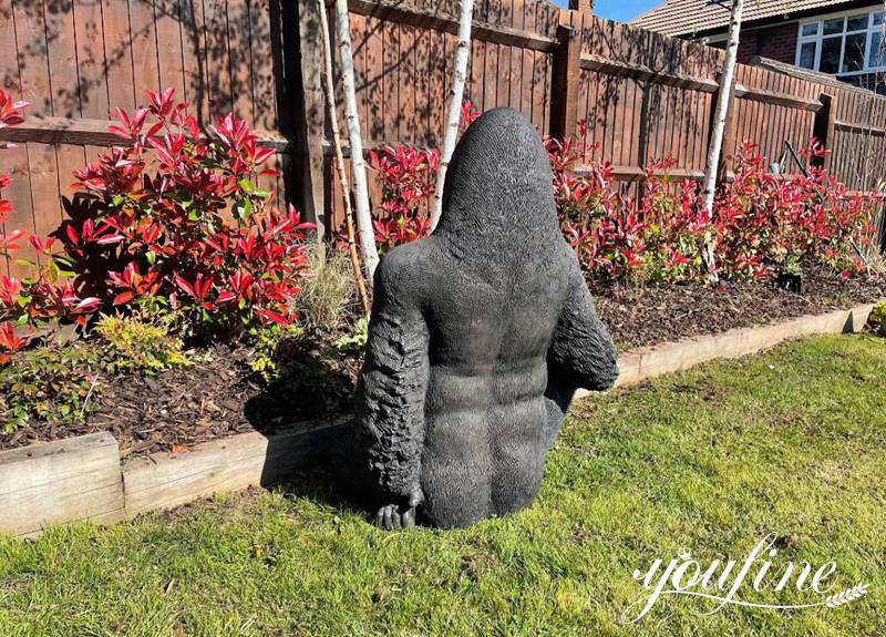 Life-Size Bronze Seated Gorilla Statue Outdoor Decor BOK1-395 - Bronze Animal Sculpture - 7