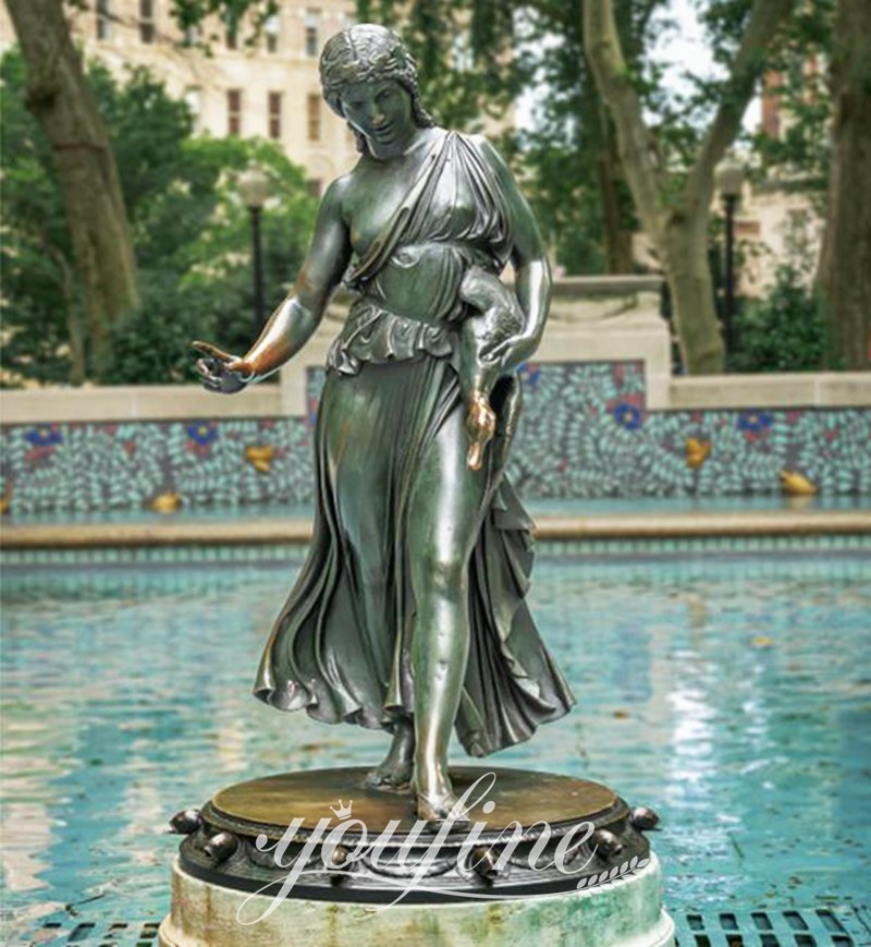Classical Bronze Duck Girl Statue Paul Manship Park Art BOK1-408 - Bronze Figure Sculpture - 3