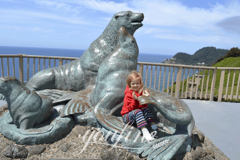 Large Bronze Sea Lion Sculpture Animal Artworks for Sale BOK1-405 - Other Animal sculptures - 1