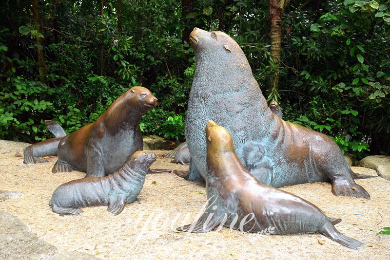 Large Bronze Sea Lion Sculpture Animal Artworks for Sale BOK1-405 - Other Animal sculptures - 5