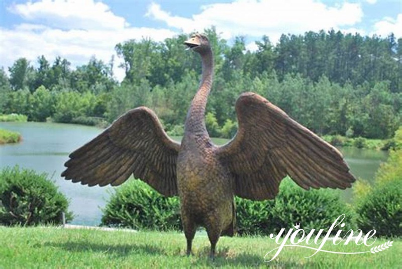 Outdoor Large Bronze Swan Statue Decor Supplier BOK1-400 - Bronze Animal Sculpture - 10