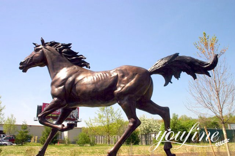 Large Bronze Galloping Horse Statue Lawn Decor Supplier BOK1-430 - Bronze Animal Sculpture - 21