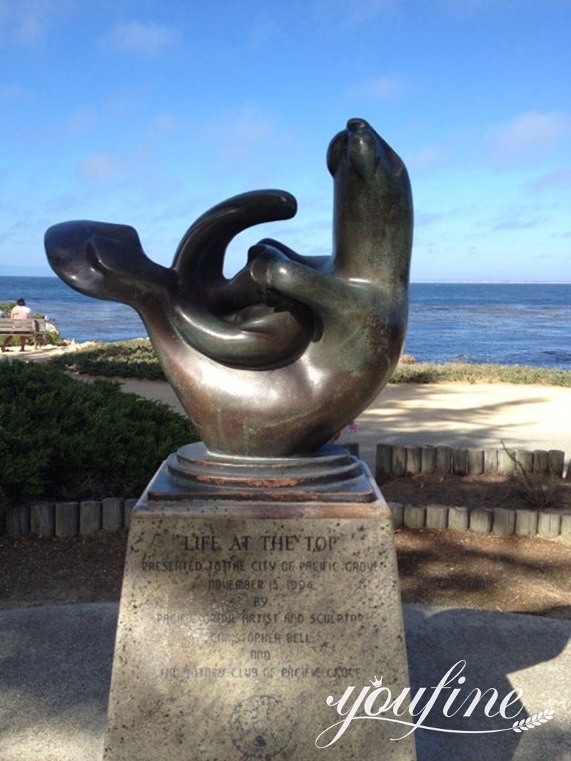 Bronze Otter Chasing Fish Sculpture - YouFine Bronze Sculpture