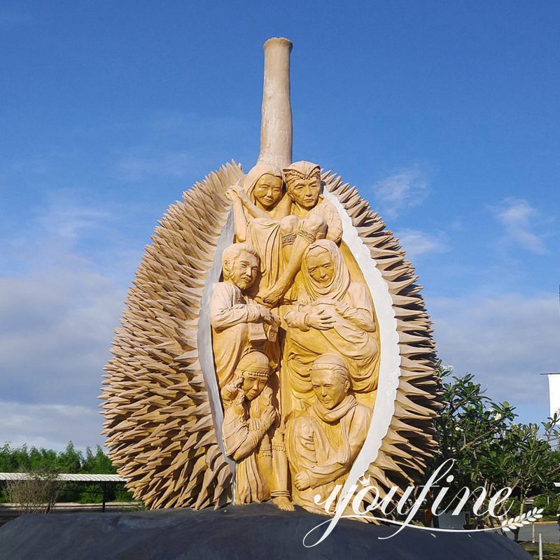 bronze giant durian sculpture-YouFine Sculpture-3