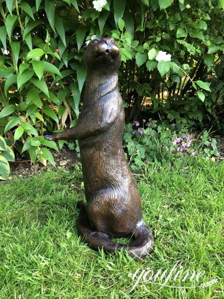 Cast Bronze Otter Chasing Fish Sculpture Supplier BOK1-423 - Bronze Animal Sculpture - 9