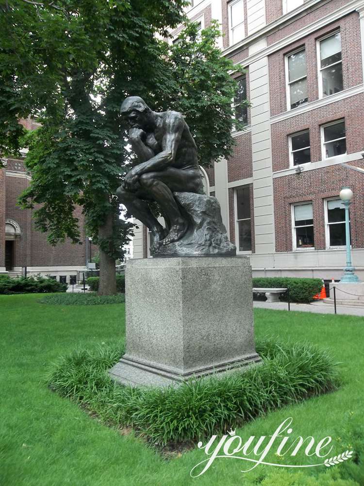 custom antique bronze thinker statue-2