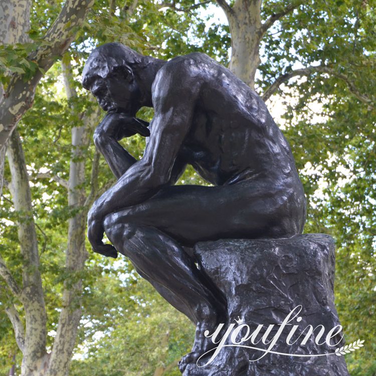 custom antique bronze thinker statue-8