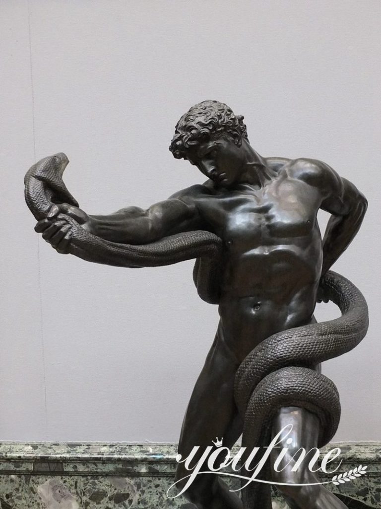 custom-made statue of man fighting snake-YouFine Sculpture