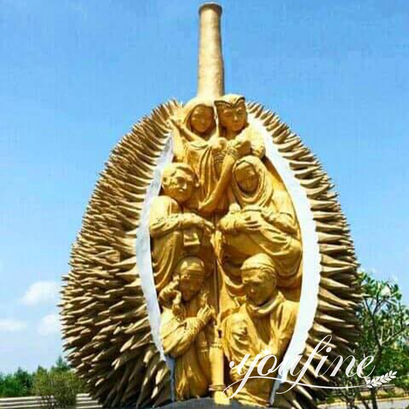 golden bronze sculpture durian sculpture-YouFine Sculpture