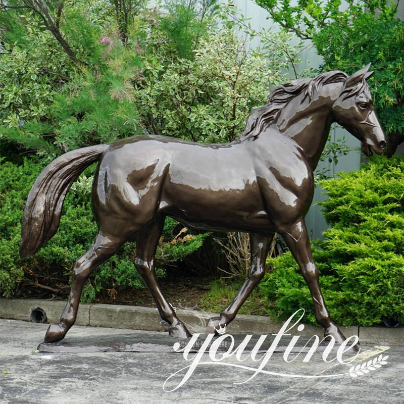 life-size outdoor decorative bronze horse statue