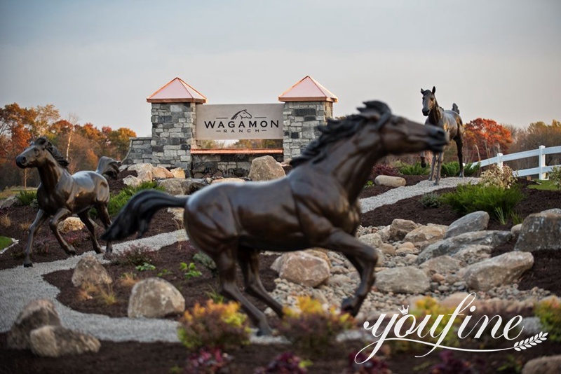 Large Bronze Galloping Horse Statue Lawn Decor Supplier BOK1-430 - Bronze Animal Sculpture - 20