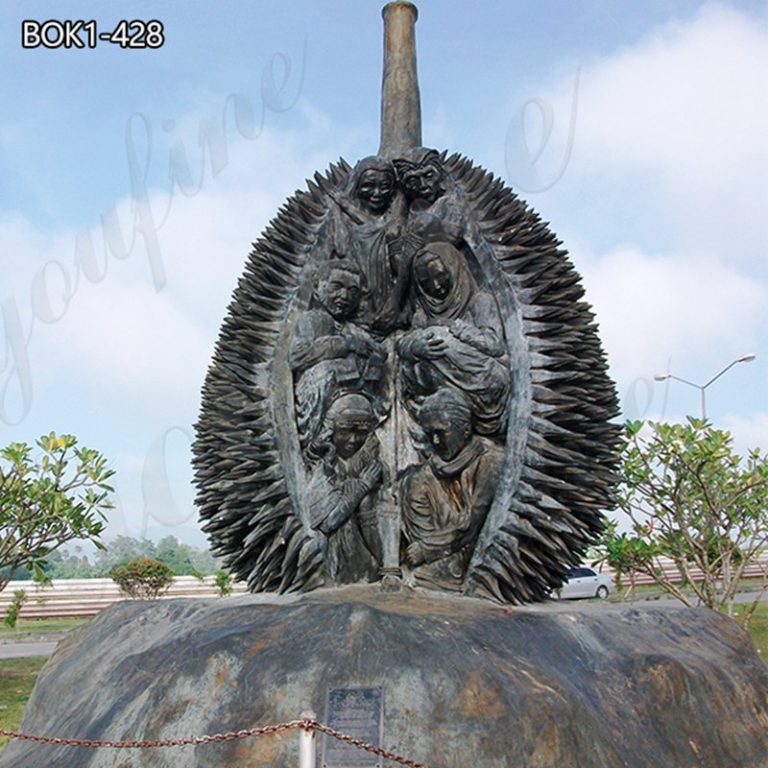 public bronze durian sculpture-YouFine Sculpture-3