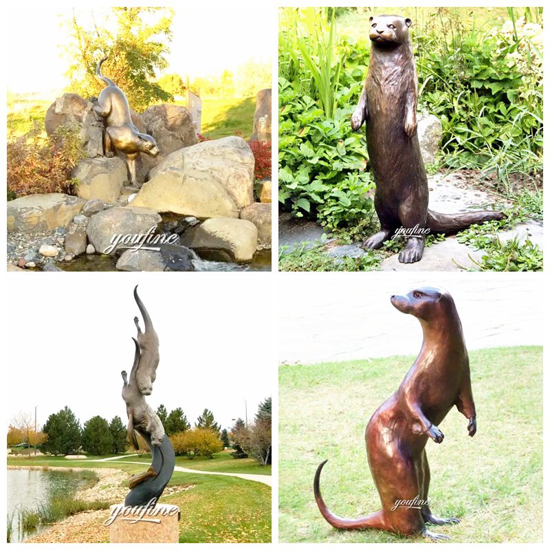 Bronze otter statue-YouFine Sculpture