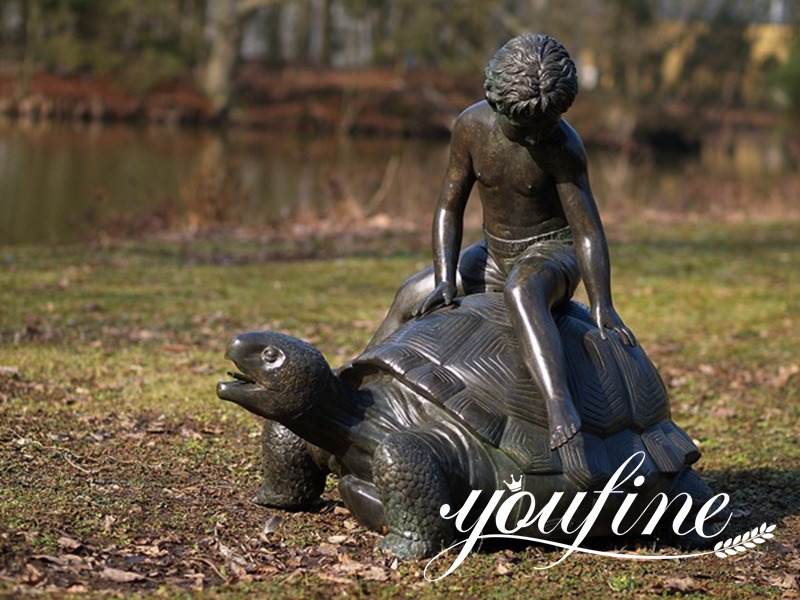 Large Bronze Tortoise Sculpture Beach and Garden Decor BOK1-447 - Bronze Animal Sculpture - 23