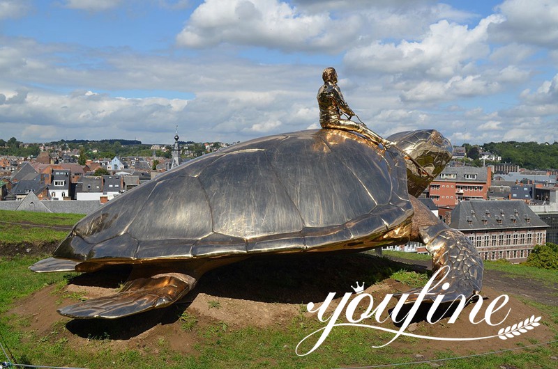 Large Bronze Tortoise Sculpture Beach and Garden Decor BOK1-447 - Bronze Animal Sculpture - 12