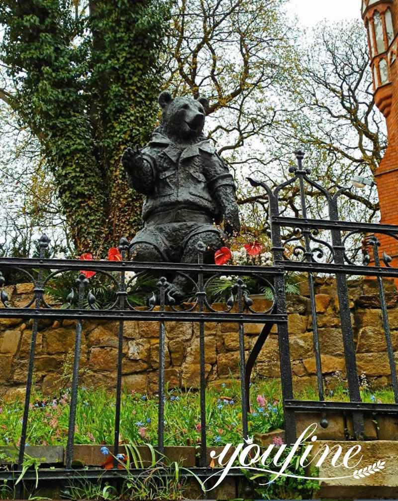 Outdoor Bronze Paddington Bear Statue Decor for Sale BOK1-453 - Bronze Animal Sculpture - 15