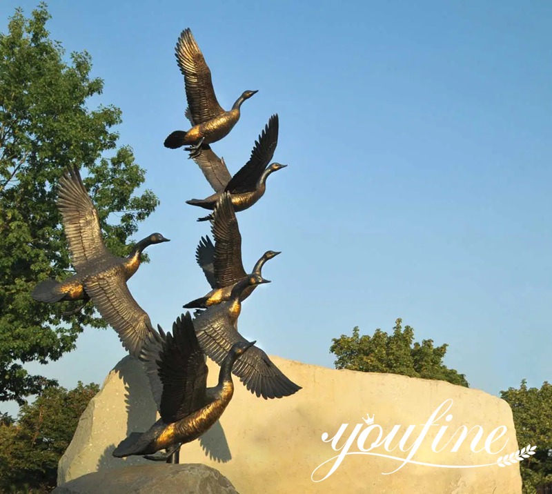 Outdoor Large Wild Bronze Goose Sculpture for Garden BOK1-444 - Bronze Animal Sculpture - 13