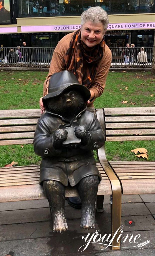 Outdoor Bronze Paddington Bear Statue Decor for Sale BOK1-453 - Bronze Animal Sculpture - 3