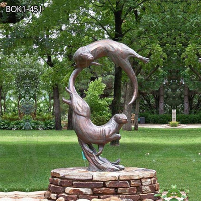 bronze otter sculpture for sale-1
