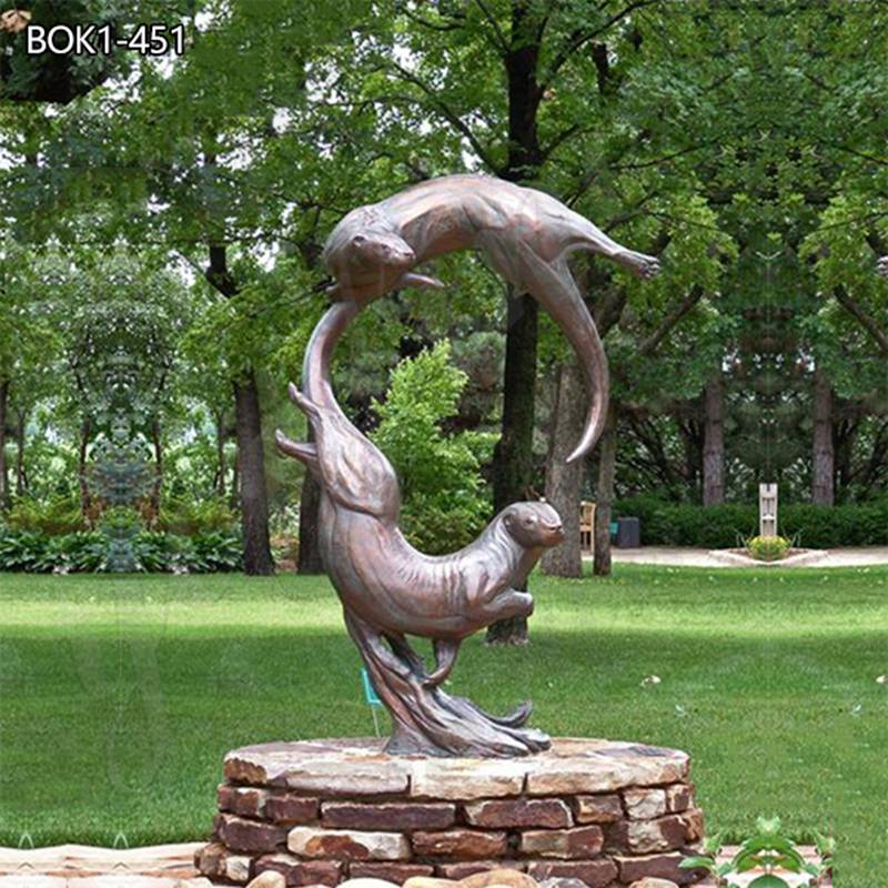 bronze otter sculpture for sale-1