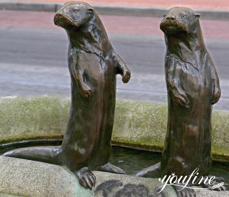bronze otter sculpture for sale