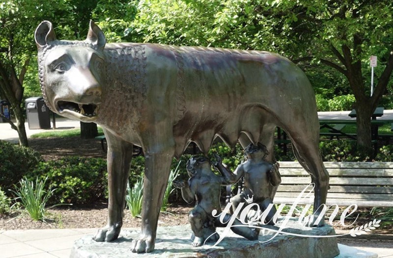 Bronze Capitoline She-wolf Statue Factory Supply BOK1-438 - Bronze Wolf Statue - 12