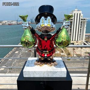 Hot Sale Fiberglass Cartoon Mcscrooge Duck Sculpture FOKK-022