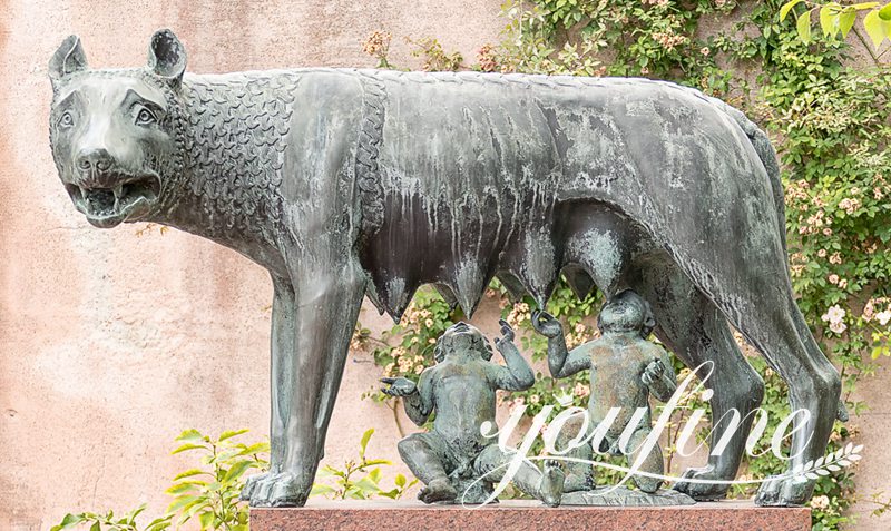 Bronze Capitoline She-wolf Statue Factory Supply BOK1-438 - Bronze Wolf Statue - 8
