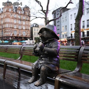 Outdoor Bronze Paddington Bear Statue Decor for Sale BOK1-453