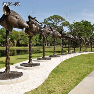Custom Outdoor Large 12 Bronze Chinese Zodiac Statues BOK1-468