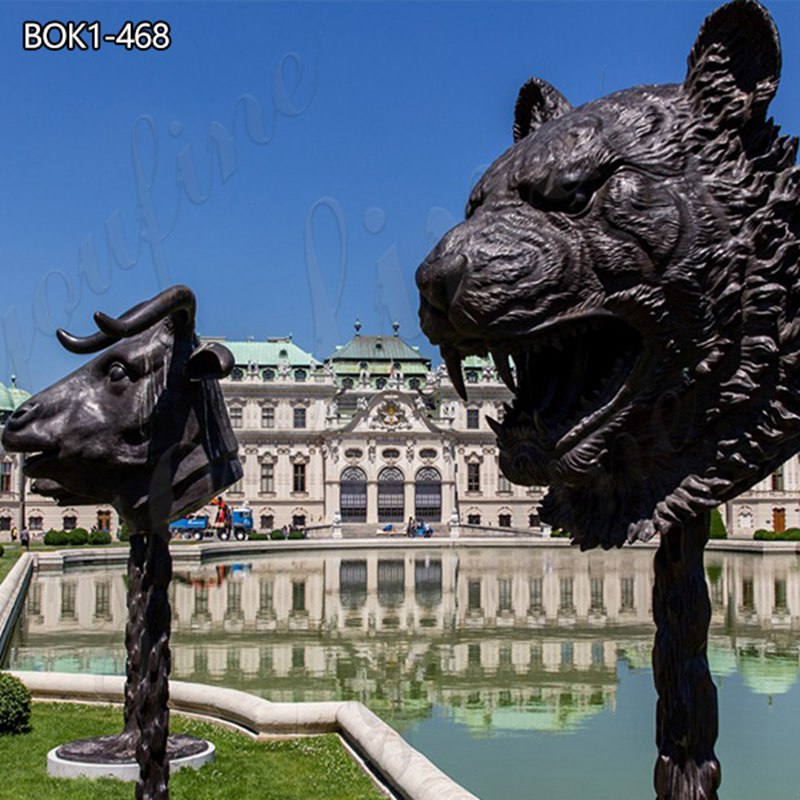 bronze animal heads.