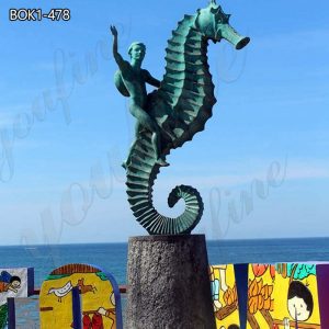 Large Bronze Seahorse Statue Outdoor Decoration Wholesaler BOK1-478
