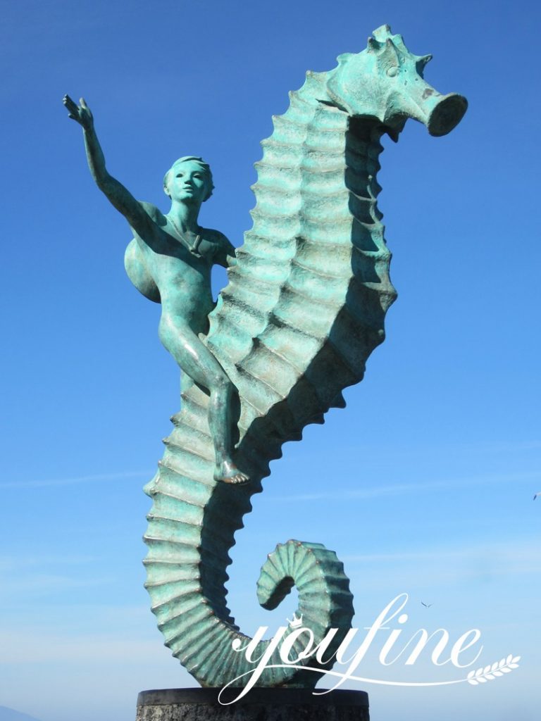 Large Bronze Seahorse Statue Outdoor Decoration Wholesaler BOK1-478 - Bronze Animal Sculpture - 1