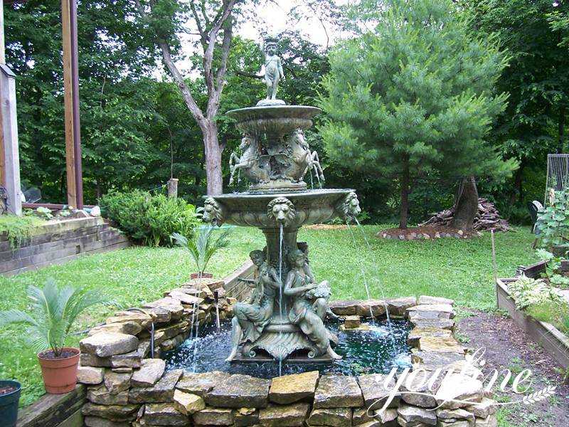 outdoor bronze water fountain