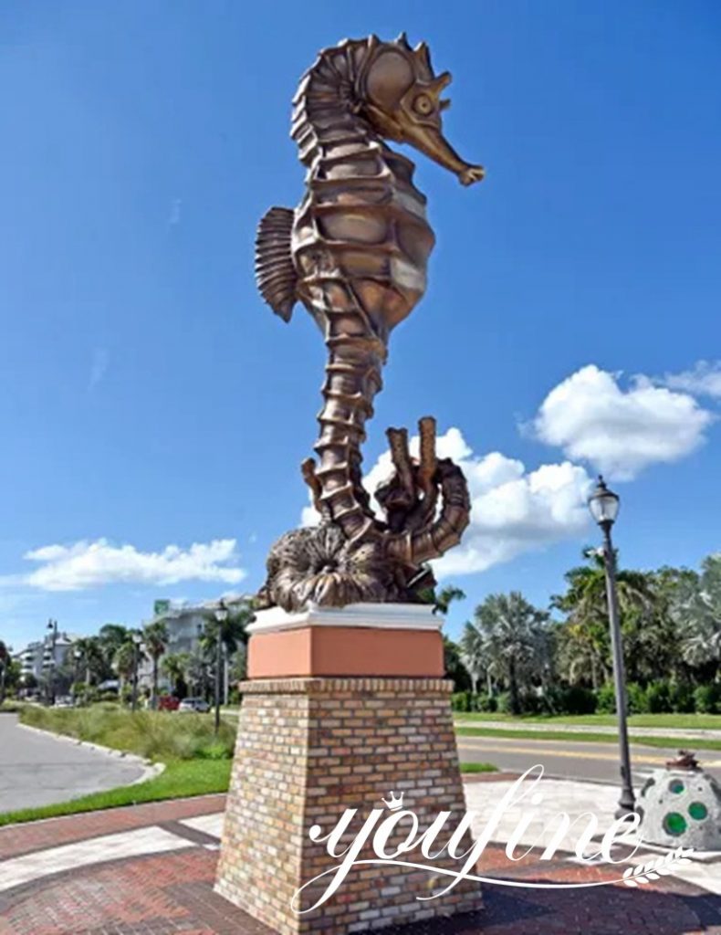 Large Bronze Seahorse Statue Outdoor Decoration Wholesaler BOK1-478 - Bronze Animal Sculpture - 4