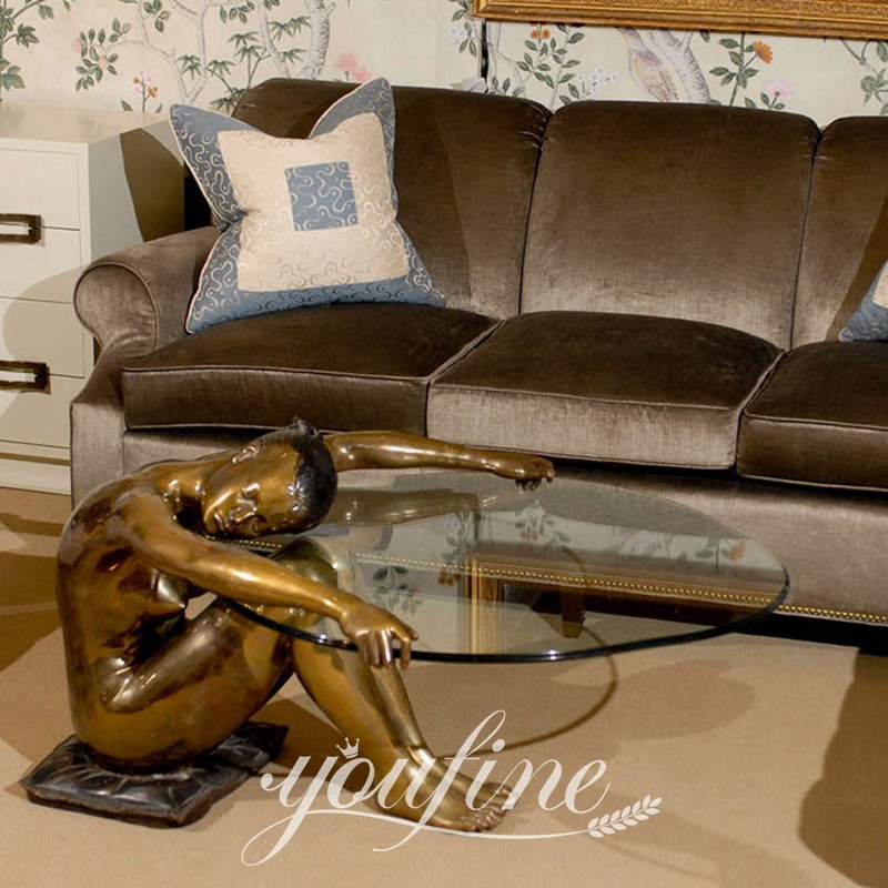 Bronze Woman Sculpture Coffee Table for Sale BOKK-765 - Bronze Figure Sculpture - 7