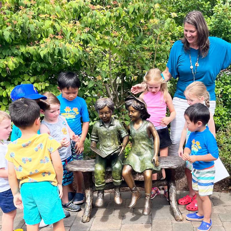 Bronze garden statue