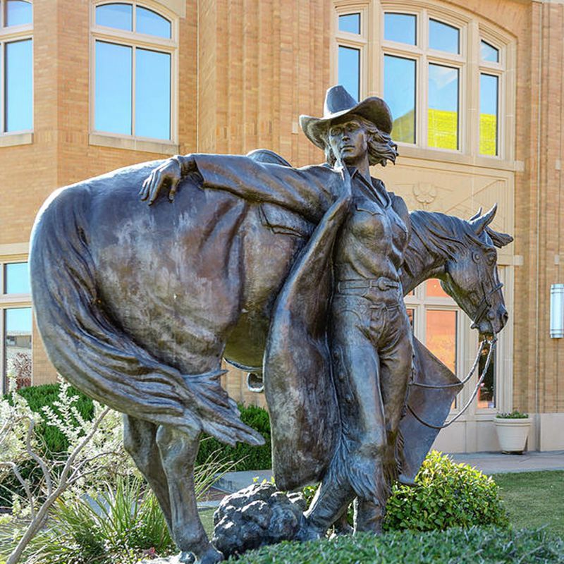 National Cowgirl Museum Art Bronze High Desert Princess Statue BOK1-482 - Bronze Garden Statue - 3