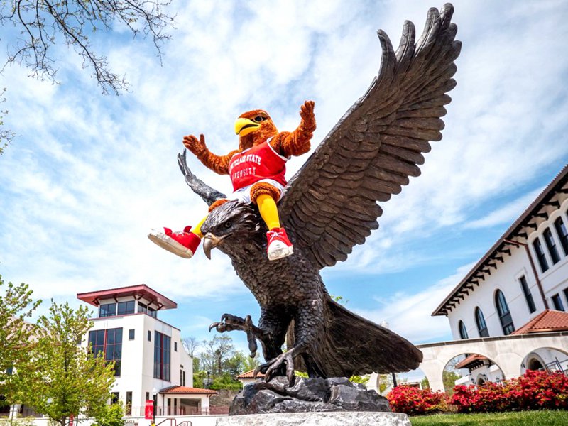 Red Hawk Statue