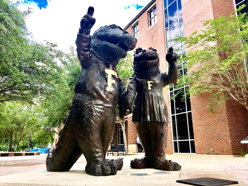 University of Florida mascots Crocodile statue