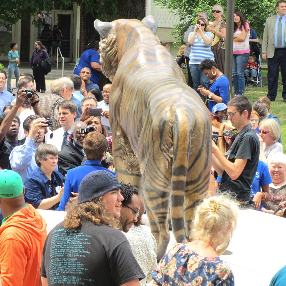 University of Memphis Antique Bronze Tiger Statue art mascot