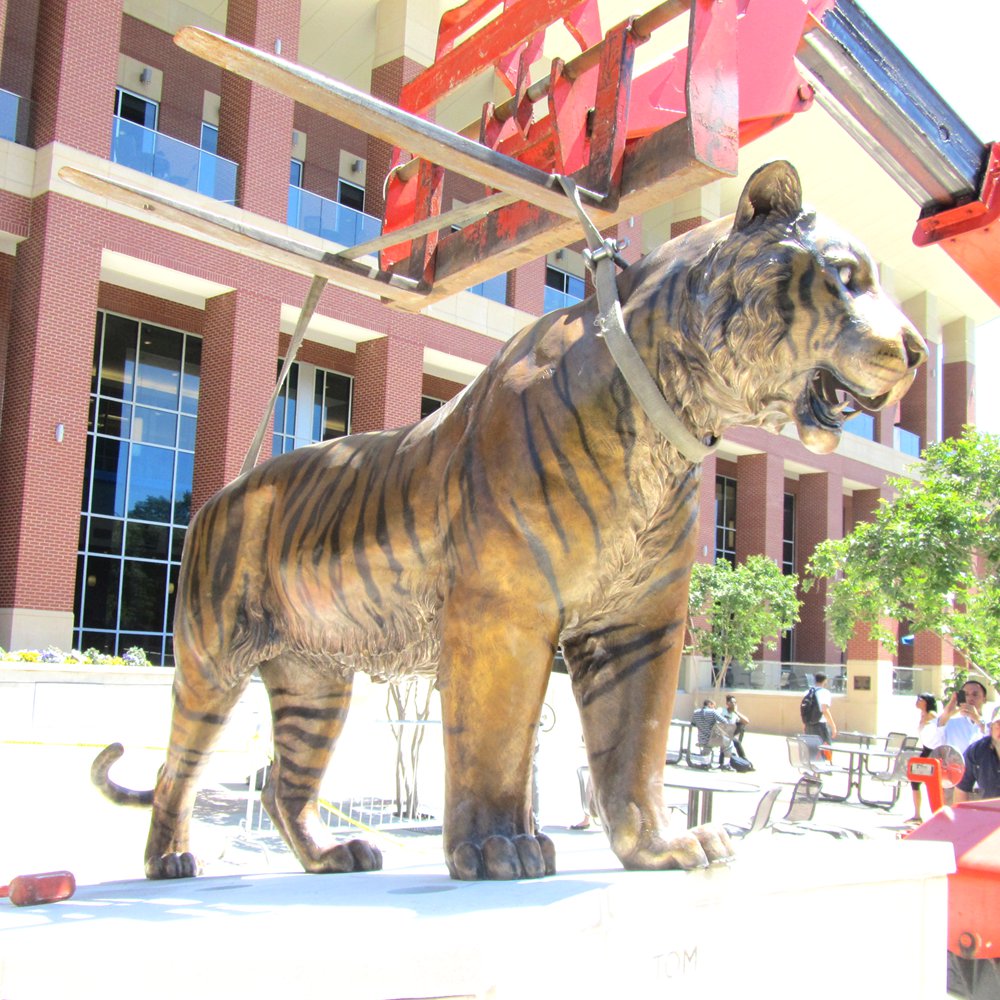 University of Memphis Antique Bronze Tiger Statue BOKK-783 - Bronze Tiger Statue - 2 University of Memphis Antique Bronze Tiger Statue mascot